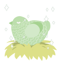 minty, a gluppy chicken with a lace pattern