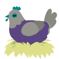 A overcast and ash chicken with a head pattern