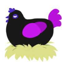A sable and amethyst chicken