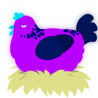 A amethyst and tumblr chicken with a neck-speckle pattern