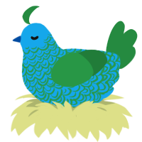 A sky and viridian chicken with a double-lace pattern