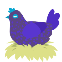 mad trigger blue, a overcast and indigo chicken with a speckle pattern