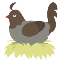 A ash and bark chicken with a head pattern