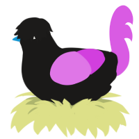 A sable and orchid chicken