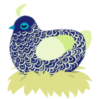 A navy and apple chicken with a double-lace pattern