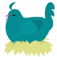 (unnamed), a teal chicken with a lace pattern