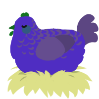 A indigo and overcast chicken with a half-lace pattern