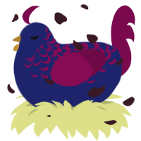 Nix, a navy and wine chicken with a half-lace pattern