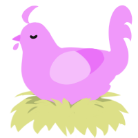 A lavender chicken