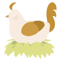 A cream and gold chicken