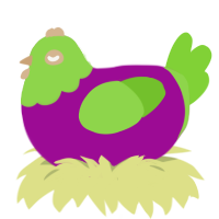 (unnamed), a plum and grass chicken with a head pattern