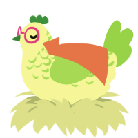 A apple and grass chicken with a half-lace pattern