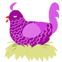 A plum and orchid chicken with a lace pattern