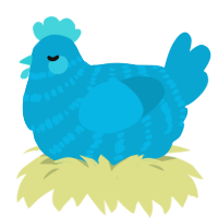 Hum Hallelujah, a cerulean chicken with a bar pattern