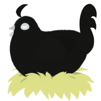 A black chicken with a double-lace pattern