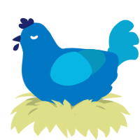 A sapphire and cerulean chicken