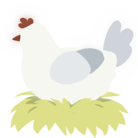 Spectre, a white and mist chicken