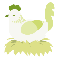 Leek, a white and lemon chicken with a neck-speckle pattern