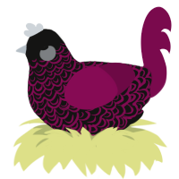 A black and wine chicken with a double-lace pattern