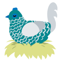 (unnamed), a teal and mist chicken with a lace pattern