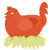 Verm, a vermilion chicken with a half-lace pattern