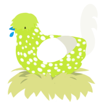 Xbox 360, a lime and white chicken with a speckle pattern