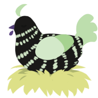 (unnamed), a sable and gluppy chicken with a bar pattern