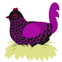 A sable and plum chicken with a lace pattern
