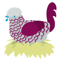 A silver and wine chicken with a lace pattern