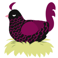 A black and wine chicken with a lace pattern