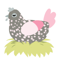 Ft Gusty, a ash and rose chicken with a speckle pattern