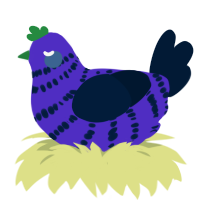 Rainy Day, a indigo and tumblr chicken with a bar pattern