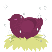A maroon chicken with a half-lace pattern