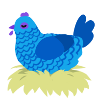 (unnamed), a sky and ultramarine chicken with a lace pattern