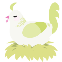 A white and lemon chicken with a neck-band pattern