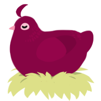 A maroon chicken with a neck-band pattern