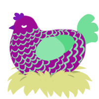 A plum and spring chicken with a lace pattern