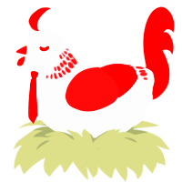 A mist and red chicken with a neck-band pattern