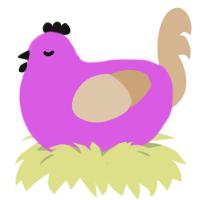 stamp, a orchid and beige chicken