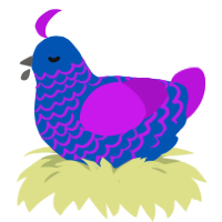 A ultramarine and amethyst chicken with a lace pattern