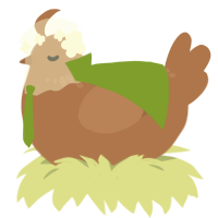 A brown chicken with a neck-speckle pattern