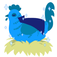 A sky and sea chicken with a half-bar pattern