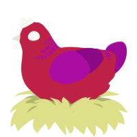 A crimson and plum chicken with a neck-band pattern