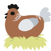 A brown and mist chicken with a neck-band pattern