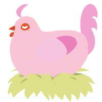 A rose and pink chicken with a lace pattern