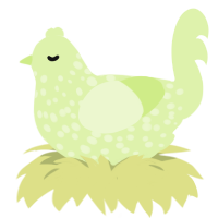 apple 1, a apple chicken with a speckle pattern