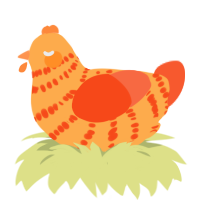 A ultramarine and cerulean chicken with a bar pattern