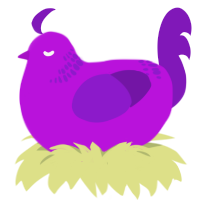 A amethyst and violet chicken with a neck-band pattern