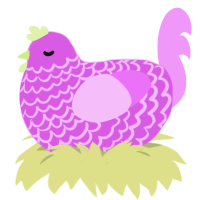 (unnamed), a orchid and lavender chicken with a lace pattern