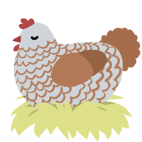 (unnamed), a mist and brown chicken with a lace pattern